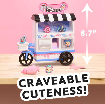Just Play Disney Munchlings Candy Cart Playset w/ Lights (13-Pieces) Color Change and Scented Figures