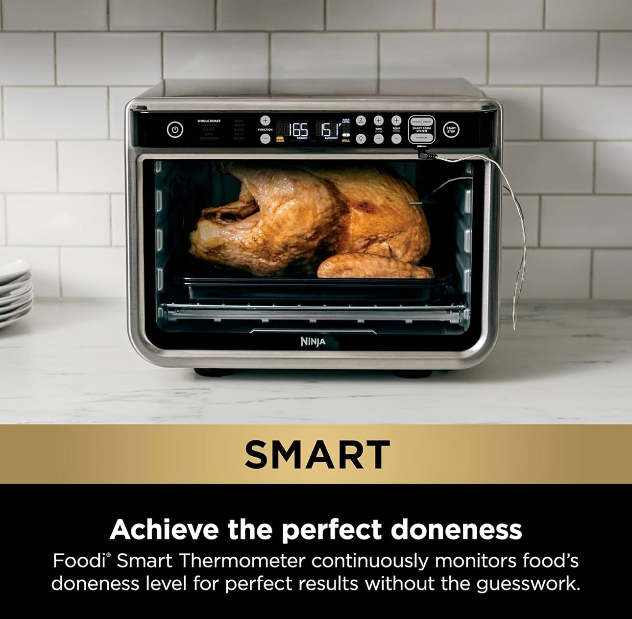 Ninja DT251 Foodi 10-in-1 Smart XL Air Fry Oven, Bake, Broil, Toast, Roast, Digital Toaster True Surround Convection up to 450°F-Silver