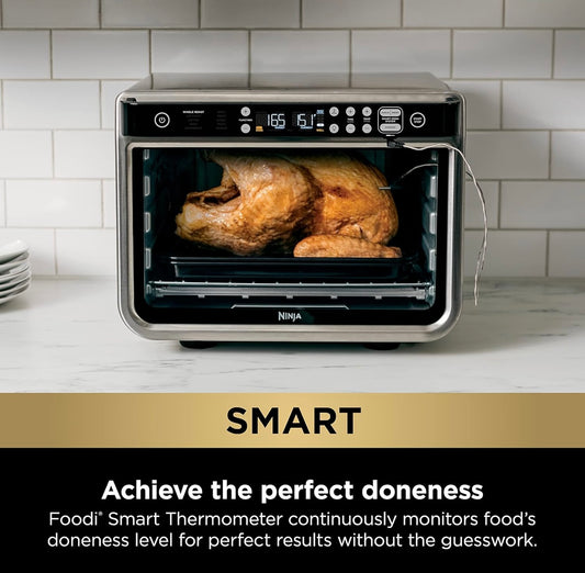 Ninja DT251 Foodi 10-in-1 Smart XL Air Fry Oven, Bak, Braai, Roosterbrood, Braai, Digitale Broodrooster Ware Omliggende Konveksie tot 232°C-Silwer