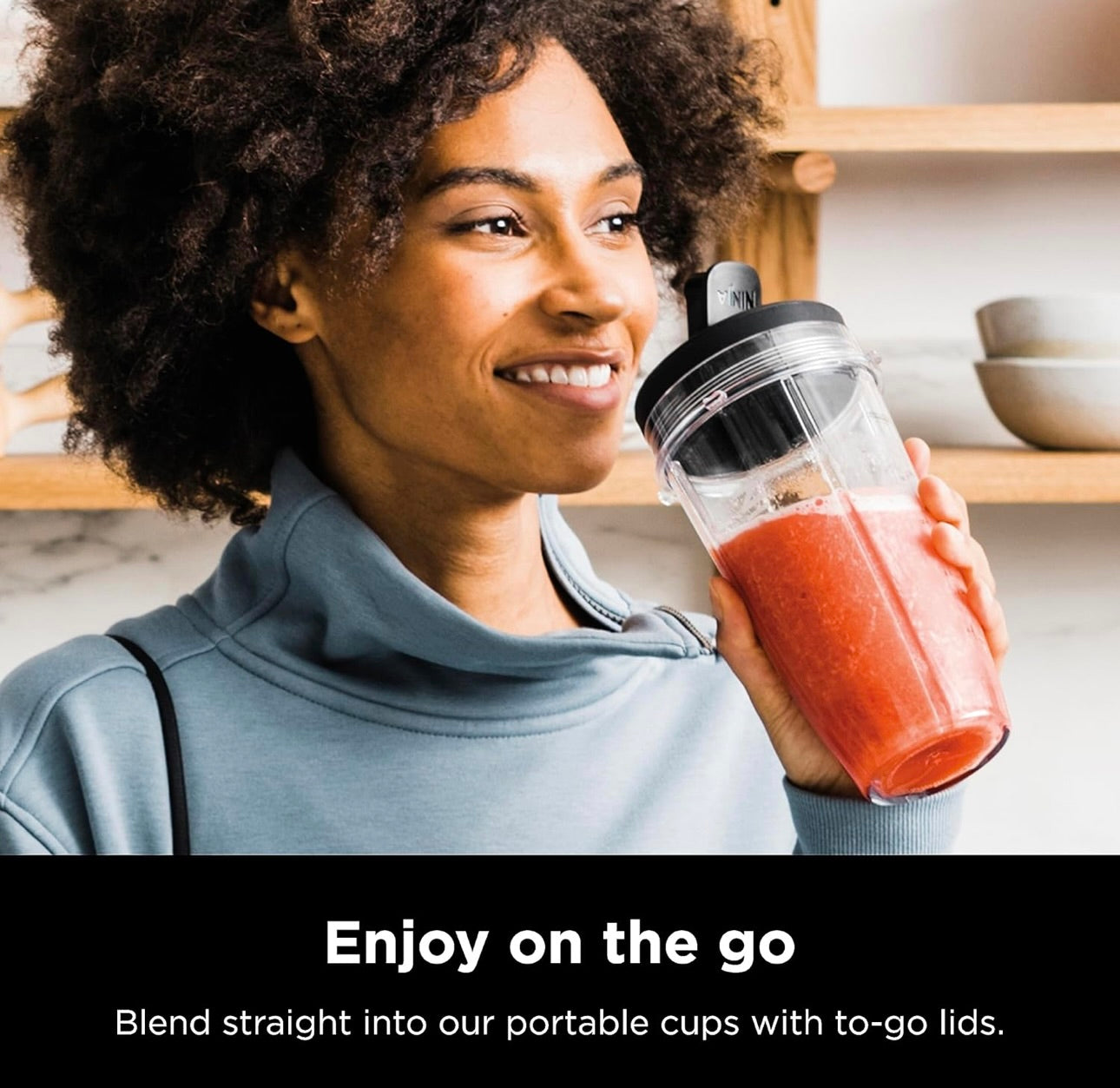 Ninja BN301 Nutri-Blender Plus Compact Personal Blender, 900-Peak-Watt Motor (3) 20 oz. To-Go Cups, (2) Spout-Lids (1) Storage-Lid, Dishwasher Safe - Silver