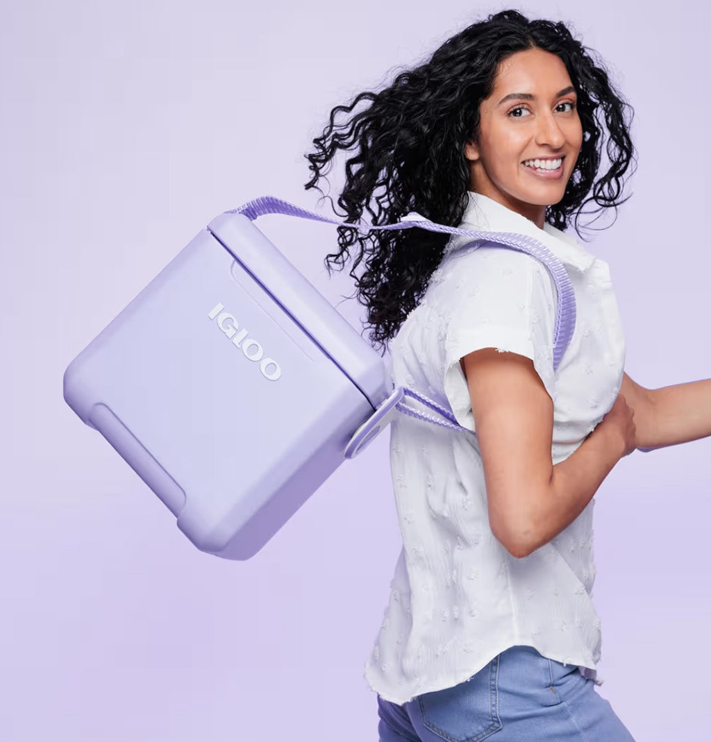 Igloo Tag Along Too Hard-Shell Insulated Cooler Portable Picnic Outdoor - (Lilac)