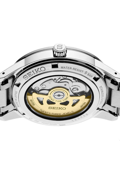 SEIKO Automatic Watch for Men - Presage Collection - Ivory Sunray-Finish Dial, Vintage 1960s Watch Inspiration - 50M Water Resistant