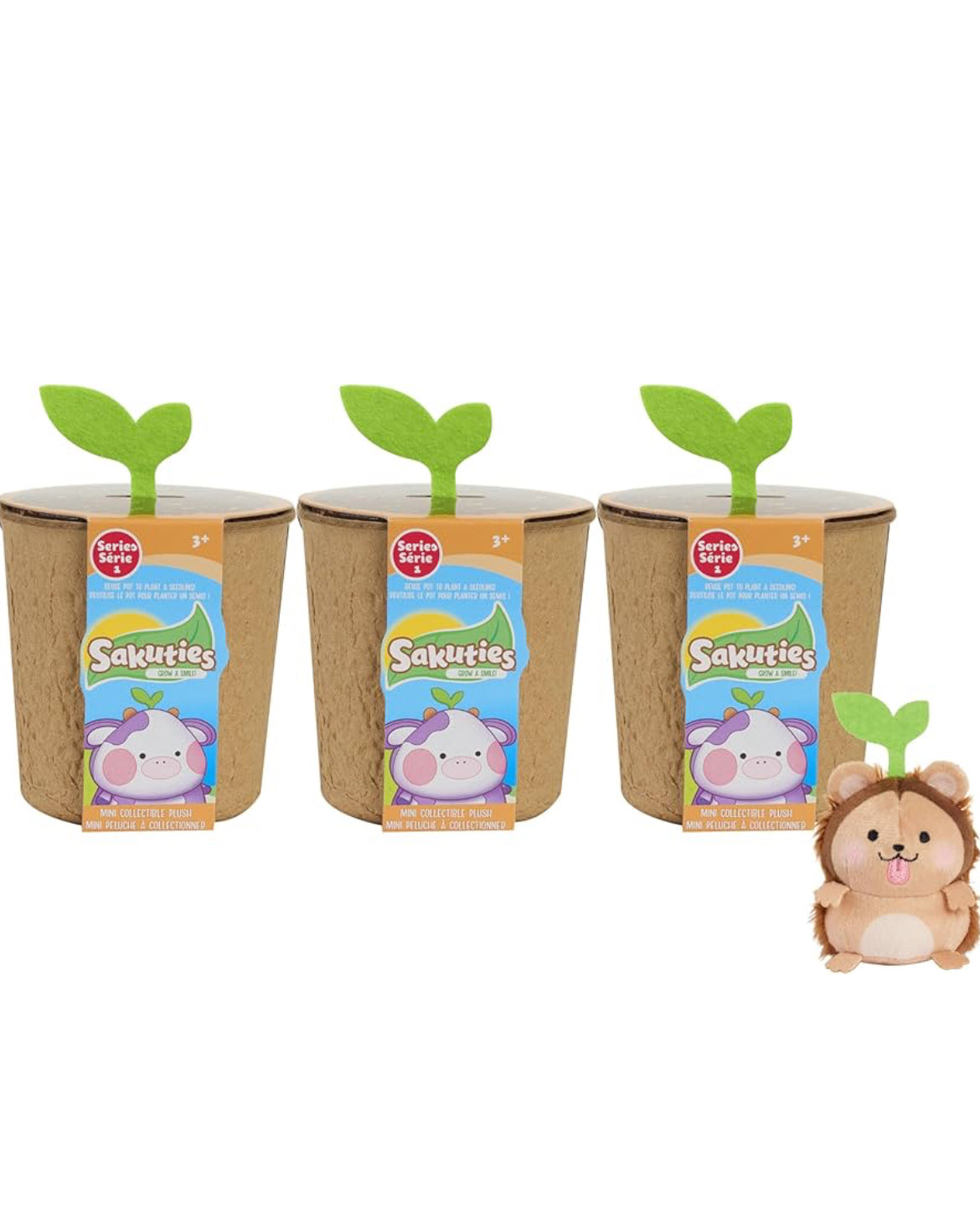 Sakuties Mini Collectible Stylized Plush Stuffed Animals, 3-pack Blind Collectible, Kids Toys for Ages 3 Up by Just Play