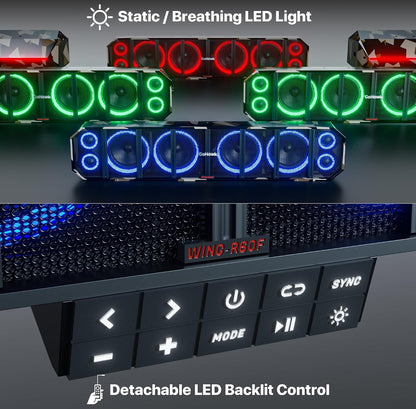 25" UTV Sound Bar, 8 Speaker ATV Sound Bar for 1.5"- 2.25" Roll Cage
600W 8-speaker system with RGB lights, FM radio, for off-road, marine and golf carts. Fits 1.5"-2.25" roll bars.