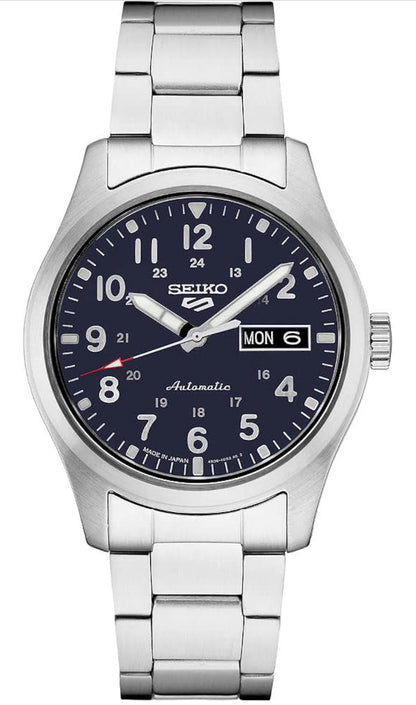 SEIKO Outomatiese Horlosie vir Mans - 5 Sports - Dag/Datum Kalender, LumiBrite Wysers en Merkers, en Roterende Raam, 100m Waterbestand