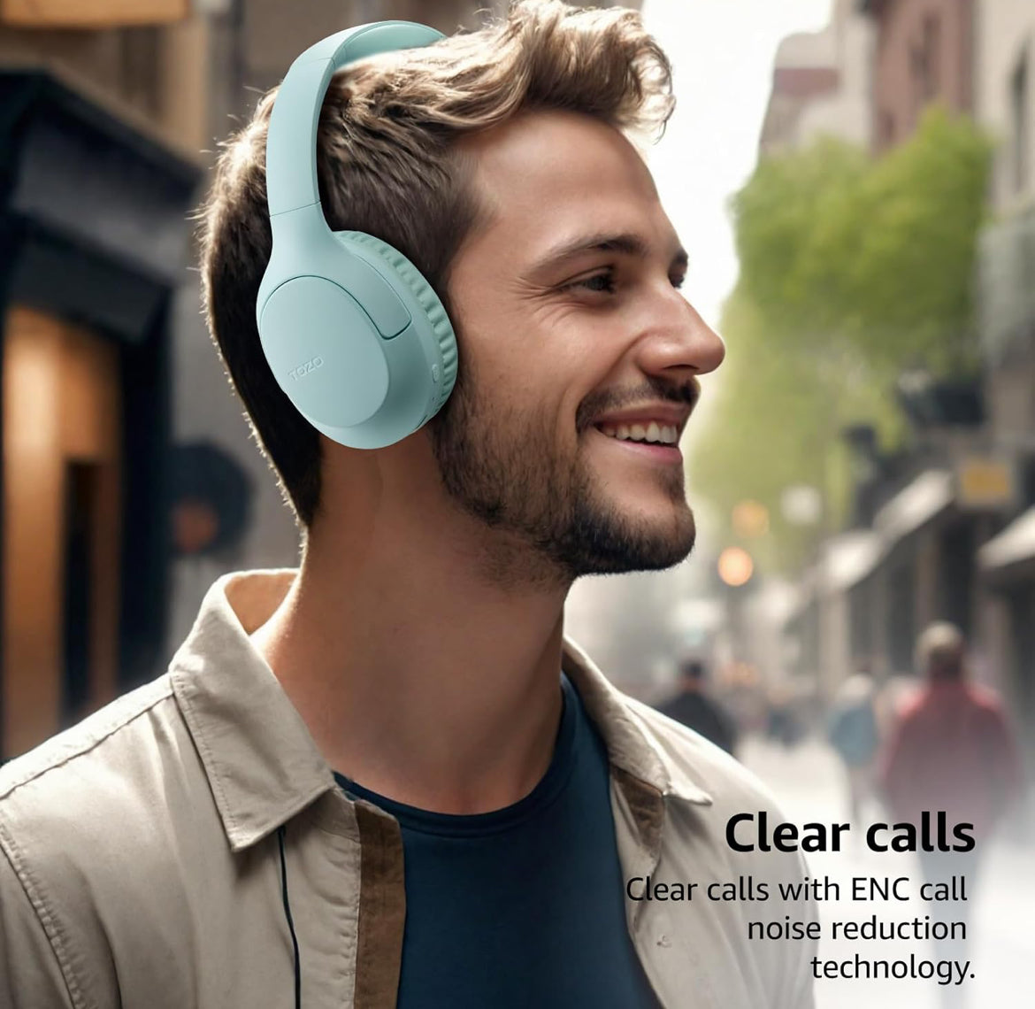 HA1 Bluetooth 5.4 Over Ear Headphones, 70H Playtime w/ Mic, Foldable Headset, Deep Bass Stereo