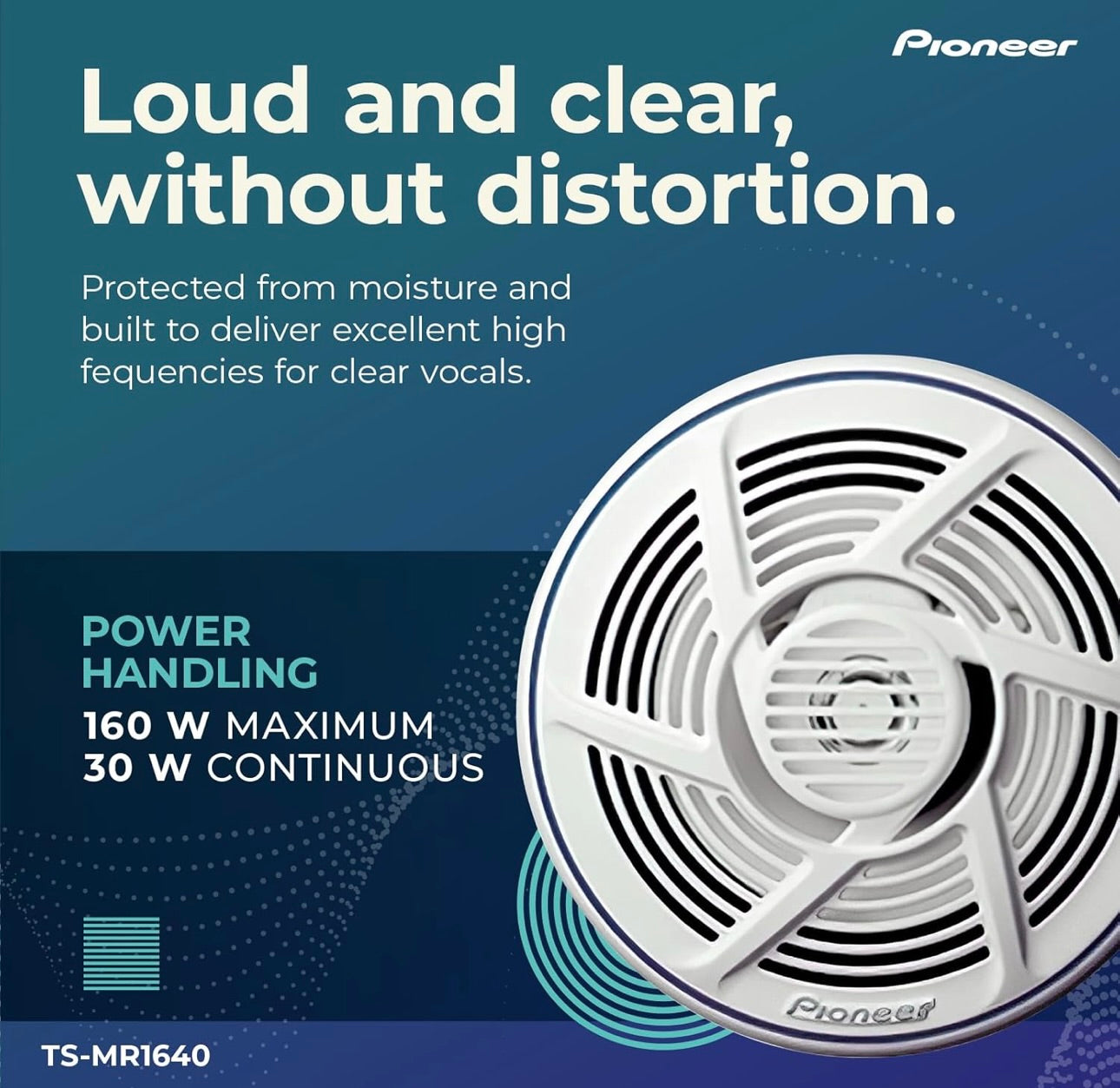 Pioneer Mobile TS-MR1640 6.5-Inch 2-Way Marine Speakers - (PAIR)