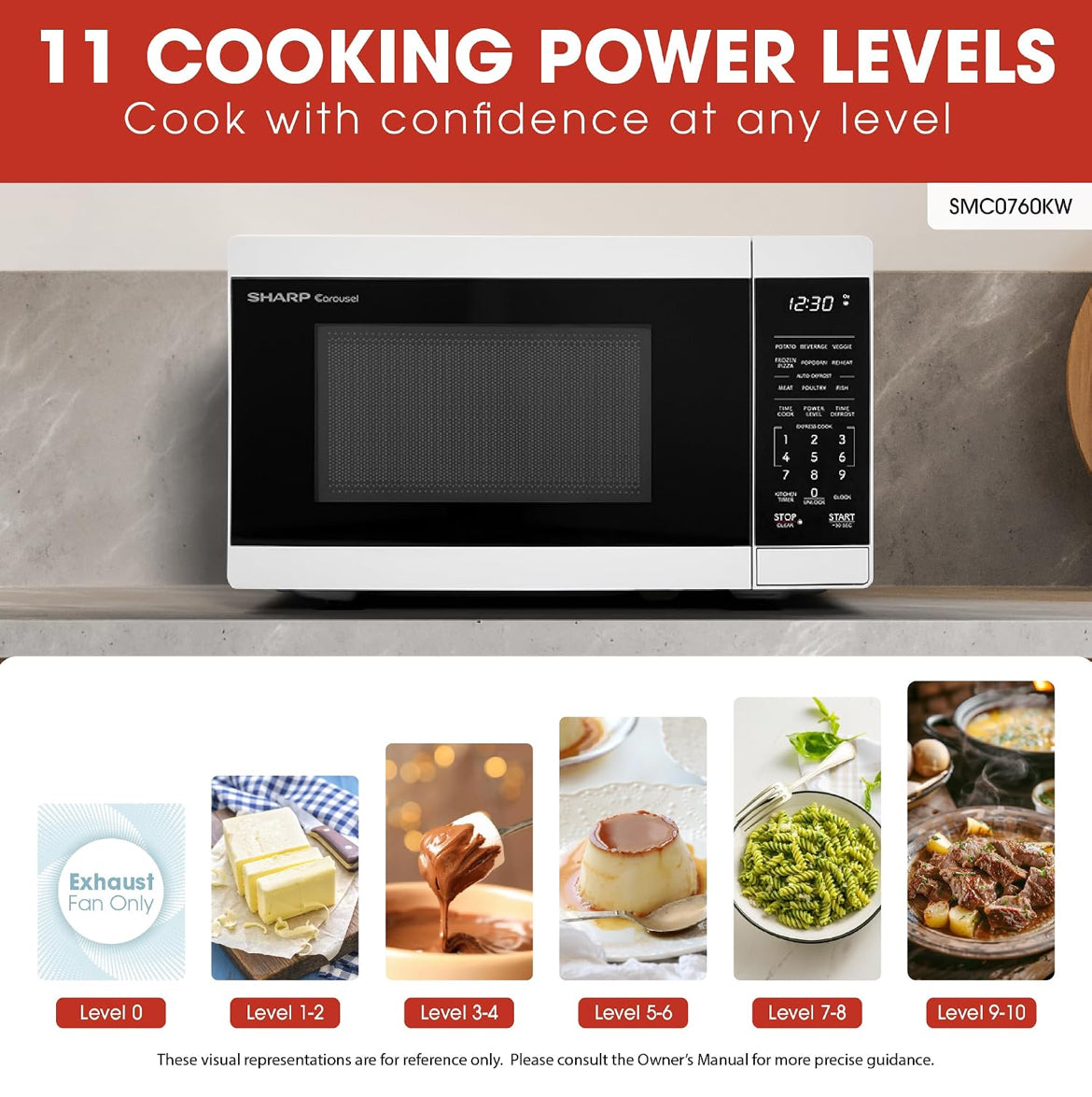 Sharp SMC0760KW 0.7 cu. ft. 700W White Countertop Microwave Oven
700 Watt, Removable 10" Carousel Turntable