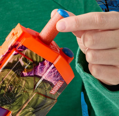 Nerf Marvel Hulk Dart Blaster | 4 Nerf N1 Foam Darts | Hulk-Inspired Blaster Skin Designs | Kids Gifts |Outdoor Toys & Games for Ages 8+
