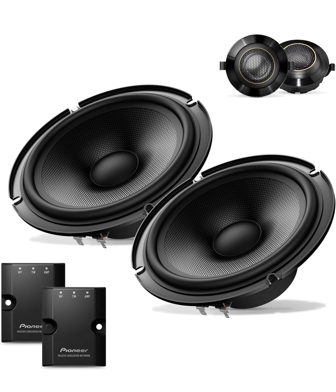 Pioneer TS-Z65C, 2-rigting 6.5 DUIM Kompakte Karoudio Luidsprekers Volreeks, Oop & Gladde Klankgehalte, Verbeterde Bassweergawe