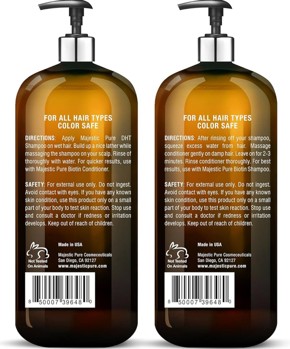 PURE Biotin Sjampoe en Conditionerstel met DHT-blokkeerderkompleks – Hidreer, Voed en Ondersteun Gesonde Hare, Sulfaatvry, vir Mans en Vroue – (473 ml)