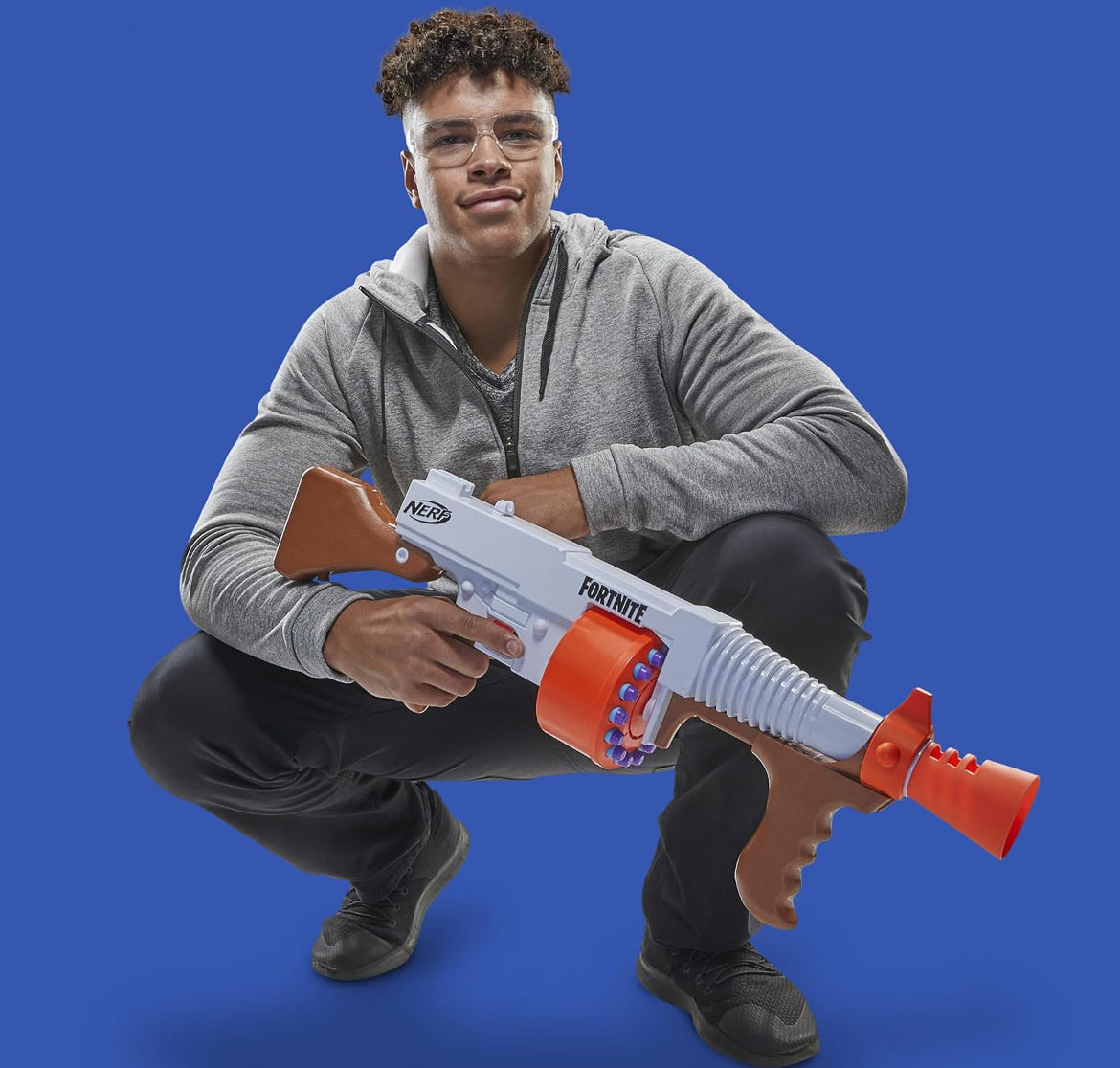 Nerf Fortnite DG Dart Blaster - 15-Dart Rotating Drum, Pump Action, 15 Official Nerf Darts