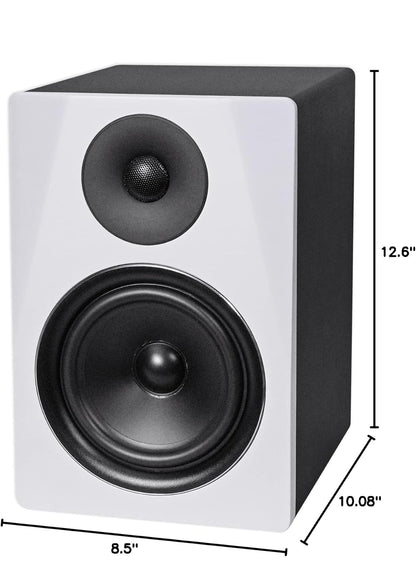 Rockville 6.5" 2-rigting 210W Wit Aktiewe/Aangedrewe Ateljee Monitorluidspreker (DPM6W)