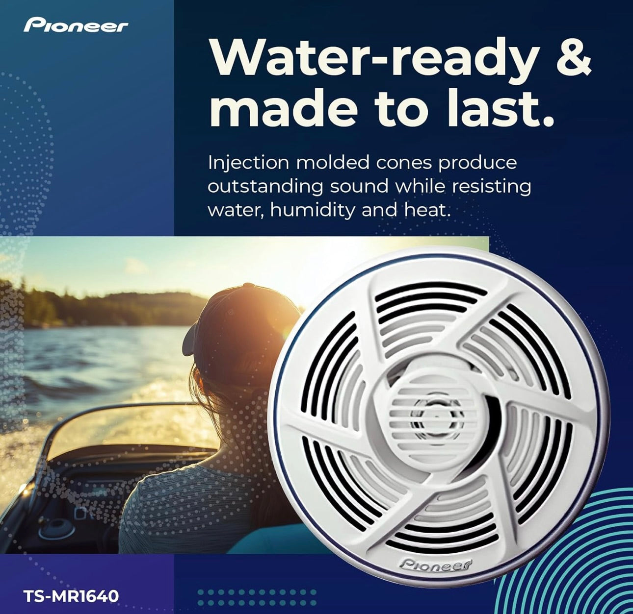 Pioneer Mobile TS-MR1640 6.5-Inch 2-Way Marine Speakers - (PAIR)