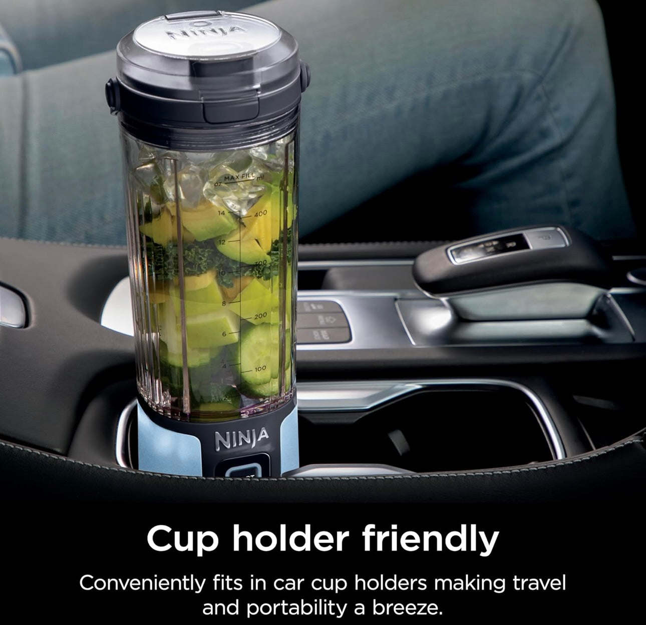 Ninja Blast Portable Blender, Cordless, 18oz. Vessel, Personal Blender BPA Free, Leakproof-Lid and Sip Spout, USB-C Rechargeable, Dishwasher Safe, Metallic - Blue BC151BM
