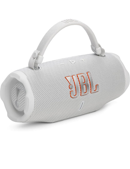 JBL Charge 6 - Draagbare Waterdigte & Valbestande Bluetooth Luidspreker met 'n Stewige/Verwyderbare Draband (Wit)