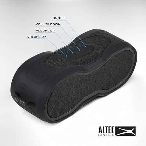 Altec Lansing BoomJacket XL Draadlose Bluetooth-luidspreker, Magnetiese Waterdigte Luidspreker, IPX7 Buiteluidspreker met 24H Speeltyd, Draagbare Luidspreker met Karabiner, Monteerbaar, Vinnige Laai