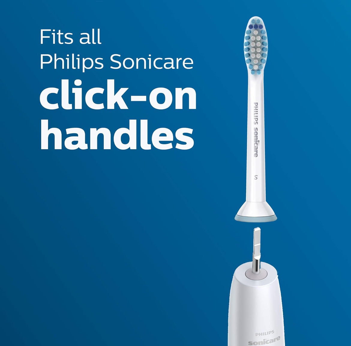 Philips Sonicare Genuine Sensitive Replacement Toothbrush Heads for Sensitive Teeth, 3 Brush Heads (White) HX6053/64