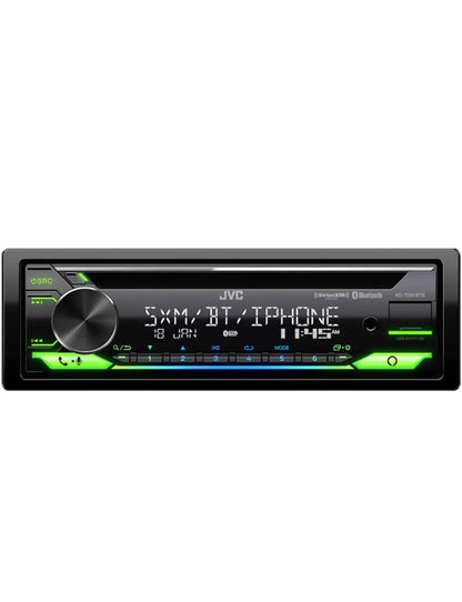 JVC KD-TD91BTS Bluetooth Motorradio-Ontvanger met USB-poort – 2-reël LCD-skerm, AM/FM Radio – CD- en MP3-speler - Amazon Alexa Geaktiveer – Enkel DIN - 13-Band EQ (Swart)