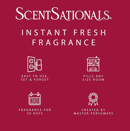 ScentSationals Sparkling Raspberry Sorbet Fragrance Oil Plug In Air Freshener Refills 3-Pack - Works w/ Scentsationals Wall Plugs - Packaging May Vary