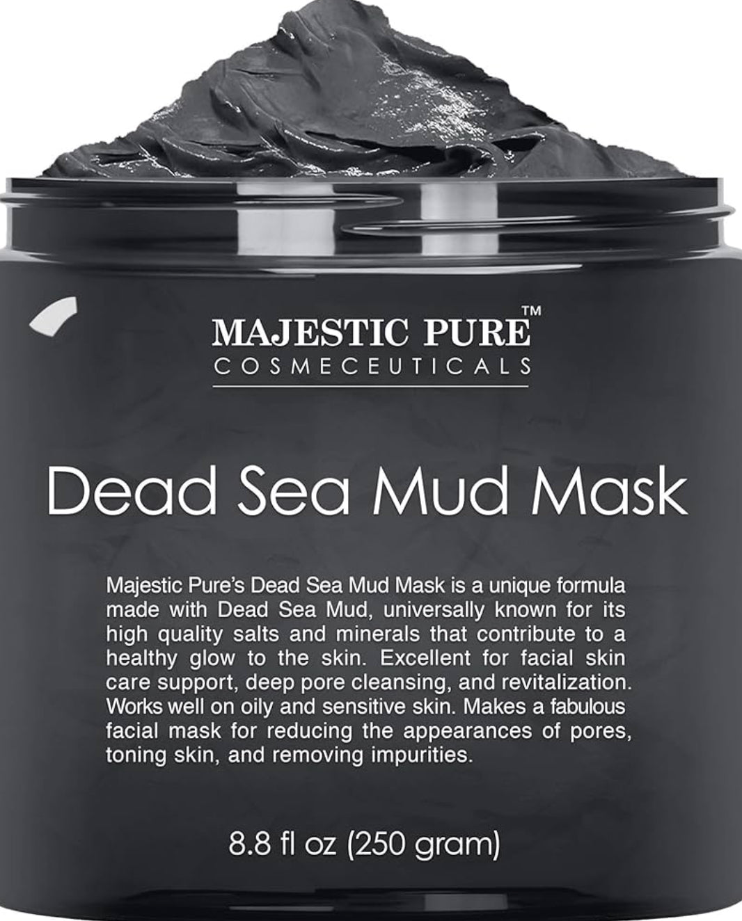 Suiwer Dooie See Moddermasker - Natuurlike Gesig- en Velversorging - Help met die vermindering van porieë en die voorkoms van aknee en swartkoppies - Streel, en voed - (8.8 oz)
