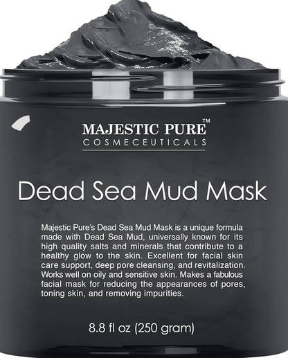 Suiwer Dooie See Moddermasker - Natuurlike Gesig- en Velversorging - Help met die vermindering van porieë en die voorkoms van aknee en swartkoppies - Streel, en voed - (8.8 oz)