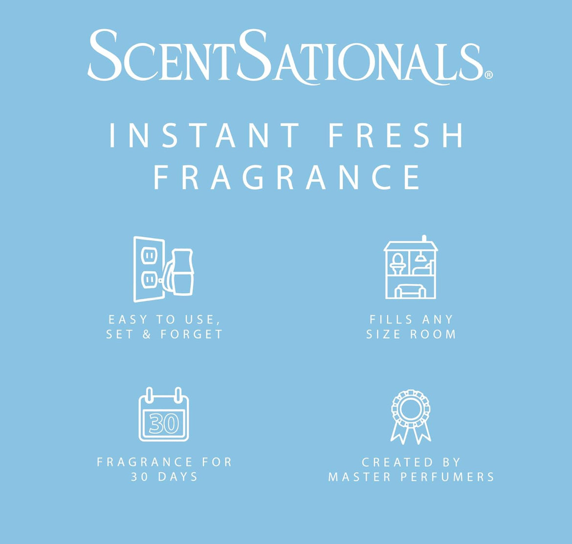 ScentSationals Linen Sea Breeze Fragrance Oil Plug In Air Freshener Refills 3-Pack - Works w/ Scentsationals Wall Plugs - Packaging May Vary