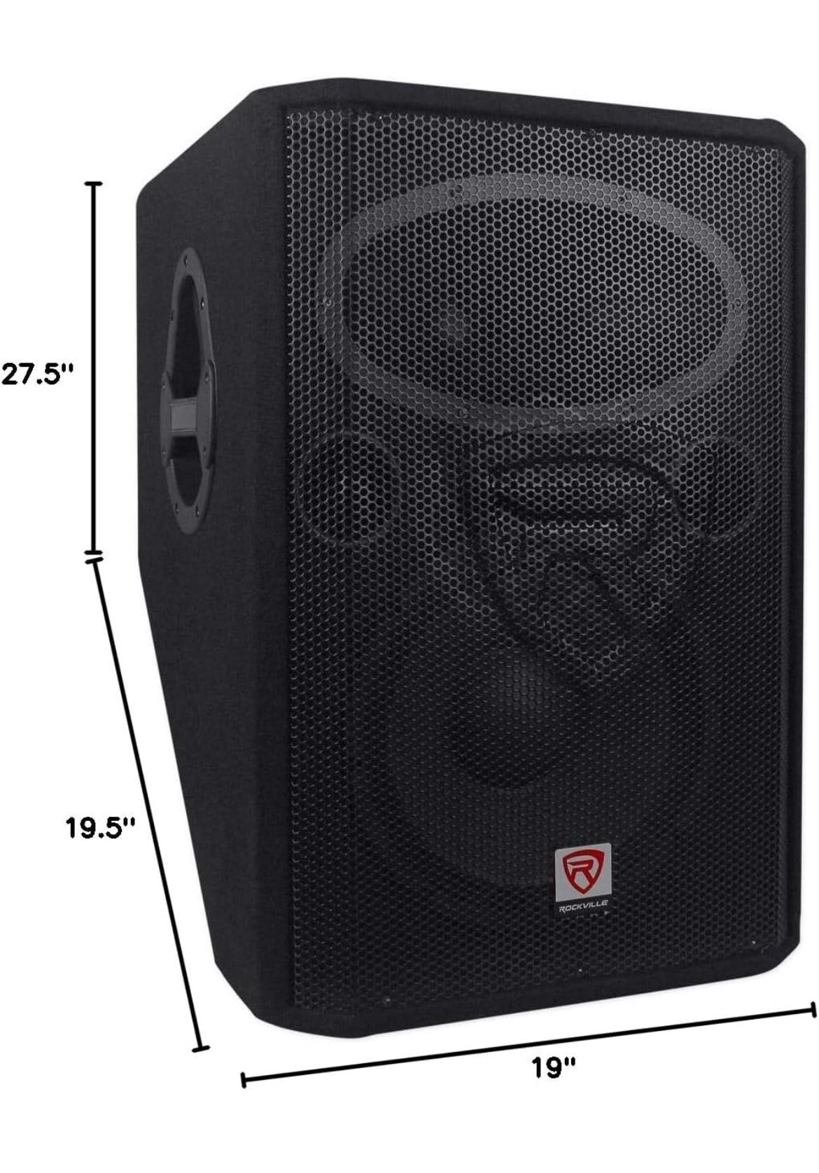 New Rockville RSM12P 12" 1000 Watt 2-Way Passive Stage Floor Monitor Speaker, black