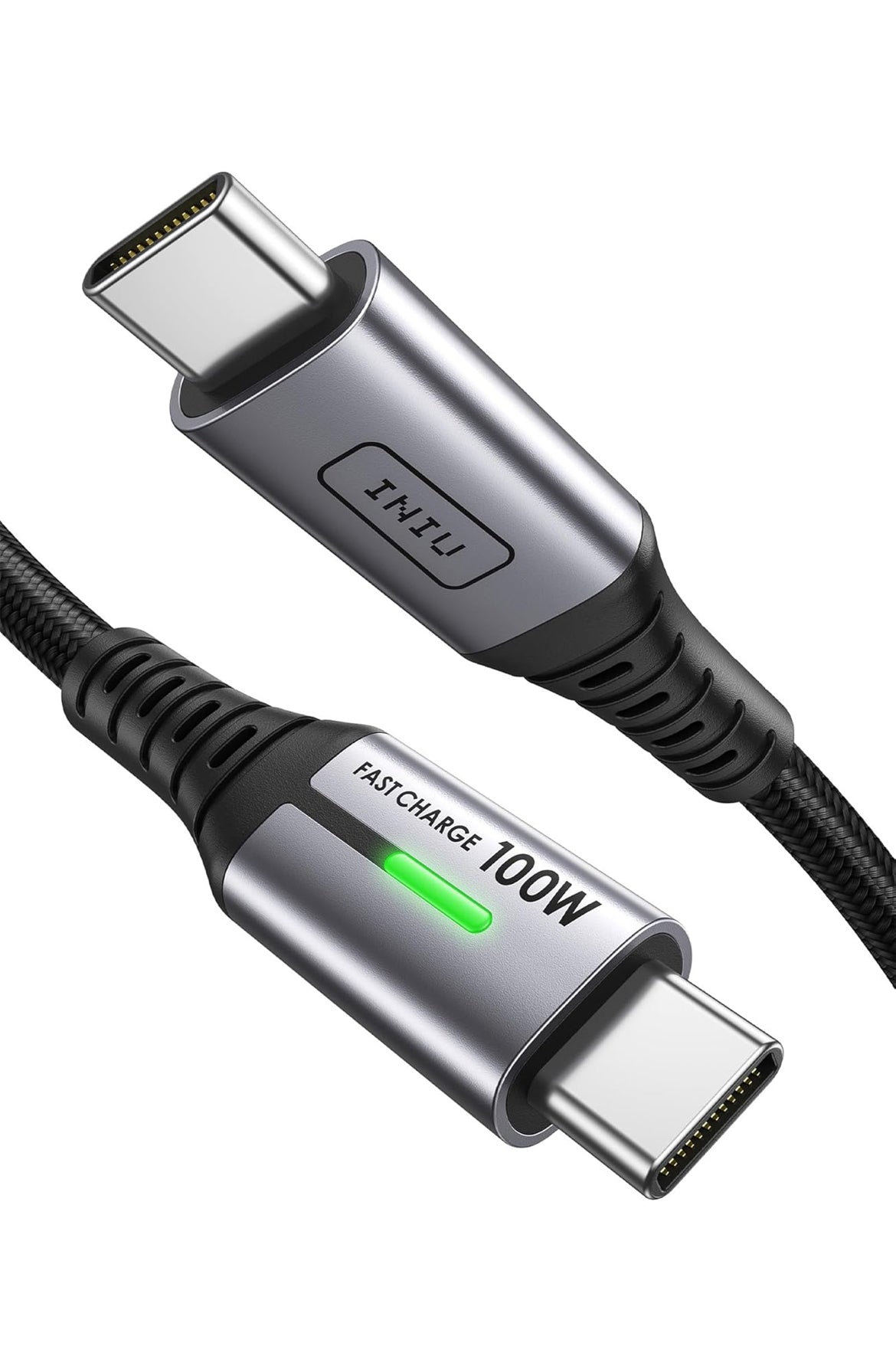 INIU 100W USB C to USB C Cable, [1ft, Black] Short USB C Fast Charger Cable for iPhone 15 Pro Max, Samsung Galaxy S24, MacBook Pro 14, iPad Pro and More.