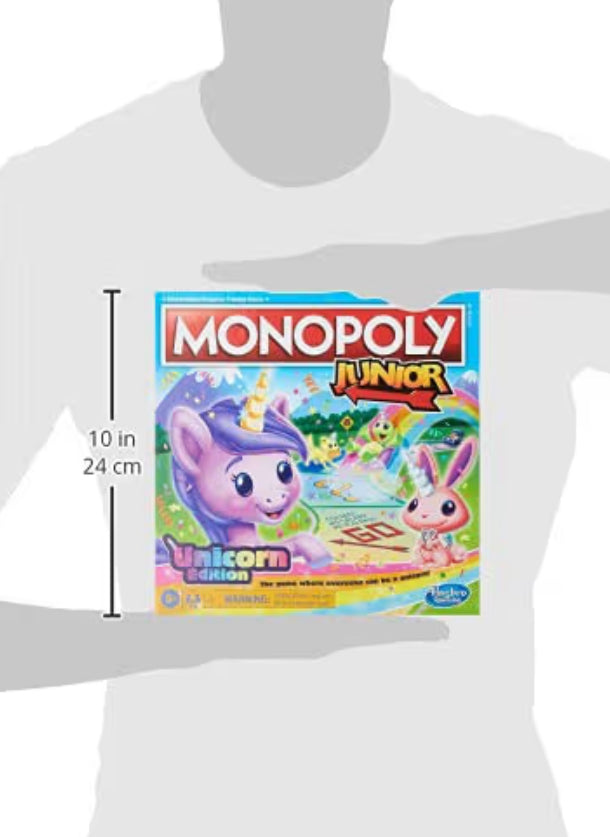 Monopoly Junior: Unicorn Edition Board Game - Magical-Themed Indoor Family Game