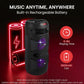 Rechargeable Portable Bluetooth PA Speaker 240W Dual 6.5" Indoor/Outdoor BT Karaoke Audio System-TWS, Party Lights, LED Display, FM/AUX/MP3/USB/SD, 6.5mm in, Carry Handle-Wireless Mic, Remote