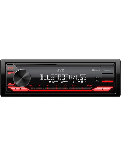 JVC KD-XD28BT Bluetooth-motorstereo met USB-poort – AM/FM-radio, MP3-speler, hoëkontras-LCD, 50 Watt, afneembare voorpaneel – Enkel DIN – 13-band-EQ