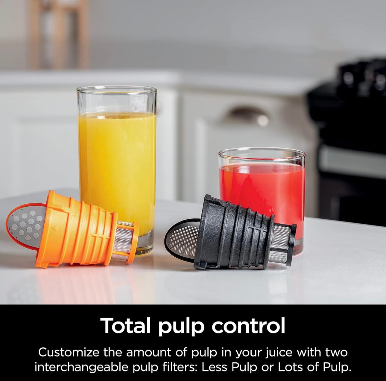 Ninja NeverClog Cold Press Juicer, Powerful Slow Juicer with Total Pulp Control, Countertop, Electric, 2 Pulp Functions - Charcoal (JC151)