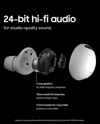 SAMSUNG Galaxy Buds 2 Pro Ware Draadlose Bluetooth-oordopjes m/ Geraasonderdrukking, Hi-Fi Klank Gespreksmodus, IPX7 Waterbestand, Grafiet (Opgedateer)