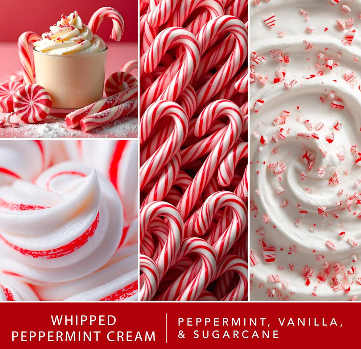 Scentsationals Christmas Wax Melts Long Lasting, Strong Scent - Eucalyptus Snow, Frosted Cranberry, No Place Like Home, & Whipped Peppermint Cream - 10oz