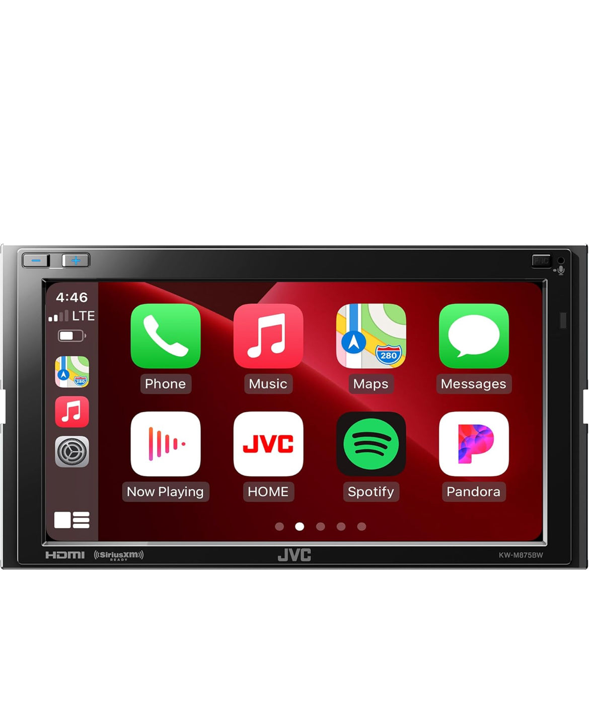 JVC Built in Wi-Fi for Wireless CarPlay Android Auto, 6.8" LCD Touchscreen Display, AM/FM, Bluetooth, MP3 Player, USB Port, Double DIN, 13-Band EQ, SiriusXM Car Radio