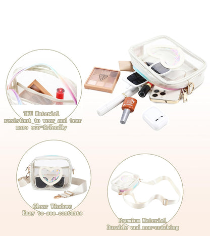 Clear Crossbody Bag for Women Girls Kids Purse Toddlers Shoulder Messenger Handbags Transparent Bags Wallet Pouch