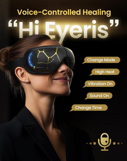 Eye Massager with Heat and Cooling,Eyeris Kintsugi Voice Control Eye Sleep Mask - Eye Care Device for Relaxation