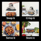 Ninja Crispi Air Fryer, Microwave, Freezer & Dishwasher Safe, Non Toxic Glass Portable Cooking System, 4 QT & 6 Cup Glass Containers with Storage Lids, Easy Meals, Air Fry, Bake, Stone, FN101ST