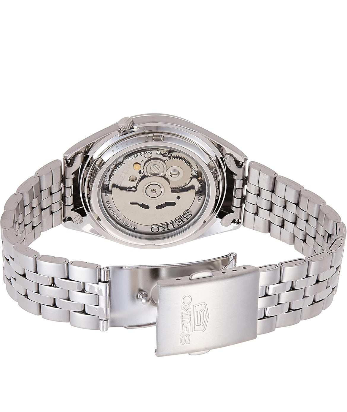 Seiko 5 Manshorlosie van vlekvrye staal