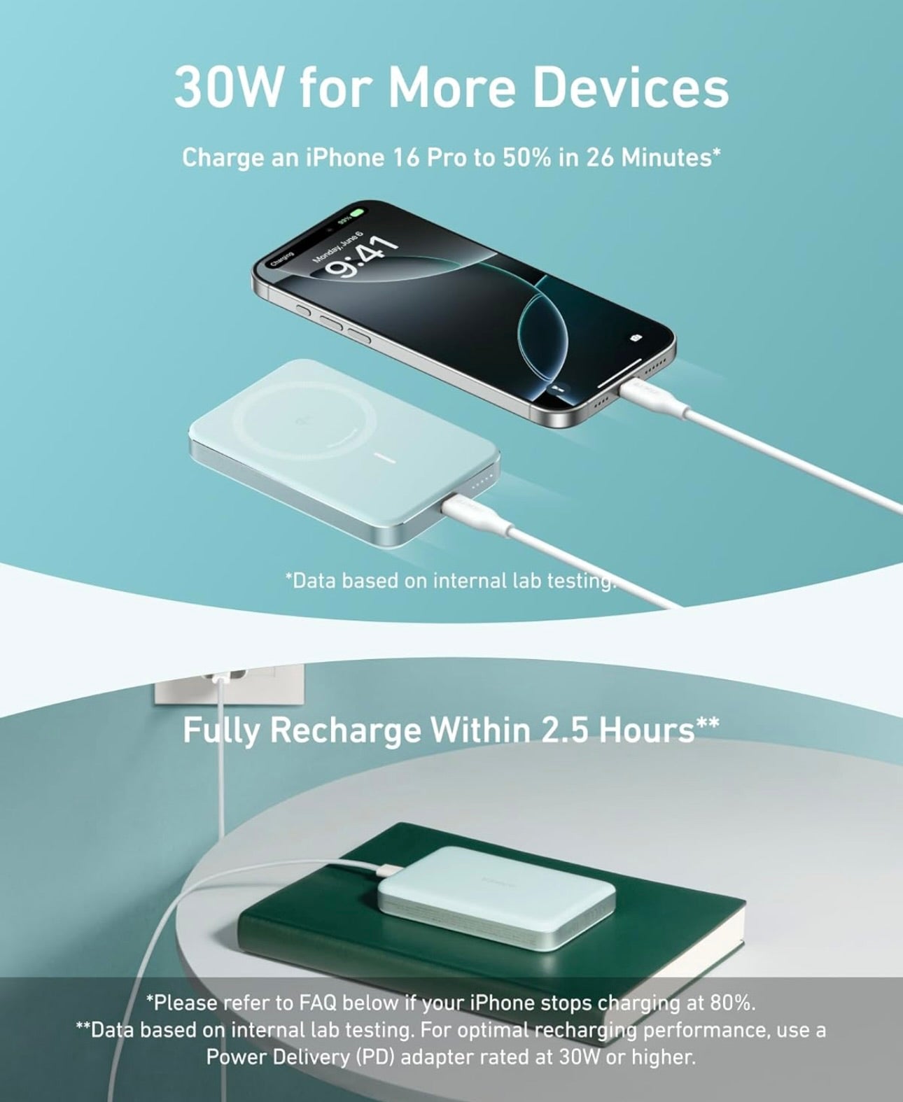 Anker MagGo Power Bank, Ultra Slim 10000mAh Magnetic Battery Pack, Qi2 Certified - NEW
