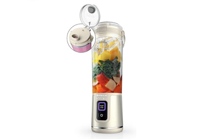 Ninja Blast Draagbare Versapper, Koordloos, 530ml-houer, Persoonlike Versapper BPA-vry, Lekvrye-deksel en Suigmondstuk, USB-C Herlaaibaar, Skottelgoedwasser-veilige Onderdele – Vanilla Bean BC151VB