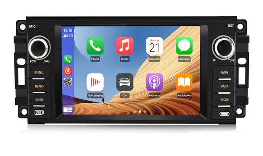 Car Stereo Replacement Support Carplay Android Auto Built in Bluetooth WiFi - for Jeep Wrangler JK 2007-2018 Dodge RAM 1500 2500 3500 2009-2012