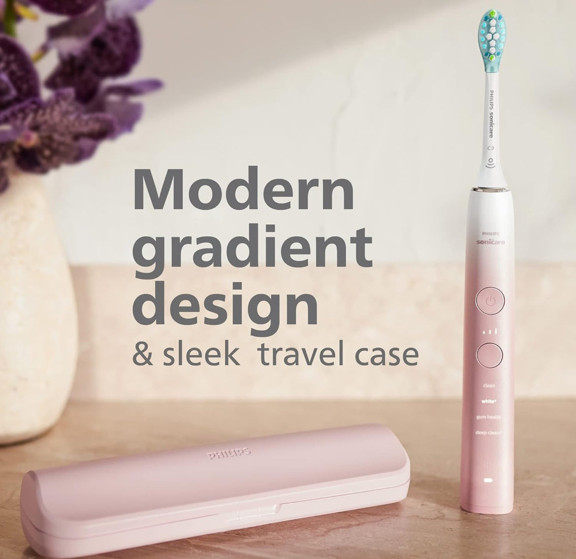 PHILIPS Sonicare 9000 Special Edition Rechargeable Toothbrush - Pink/White (HX9911/90)