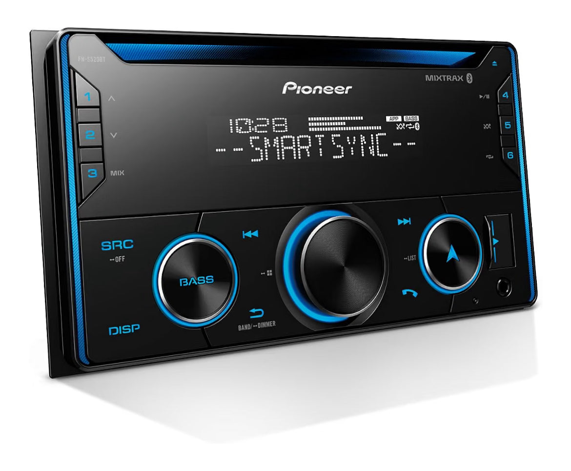 Pioneer FH-S520BT Double Din CD Car Stereo, Bluetooth, USB/AUX, AM/FM Radio
CD Receiver, FLAC, 13-Band EQ, 50W x 4, Voice Control, Front, Rear/SW Selectable RCA Preouts