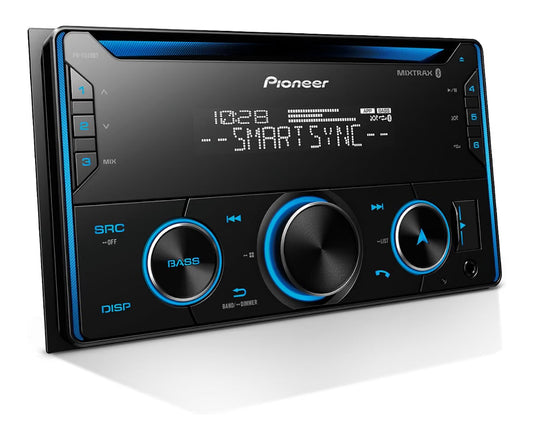 Pioneer Double Din CD Car Stereo, Bluetooth, USB/AUX, AM/FM Radio CD Receiver, FLAC, 13-Band EQ, 50W x 4, Voice Control, Front, Rear/SW Selectable RCA Preouts