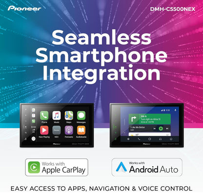 Pioneer 8" Capacitive Touchscreen Modular Chassis Car StereoDigital Multimedia Receiver, Wired Apple CarPlay & Android Auto, Alexa, Bluetooth, Backup Camera, FLAC, Hi-Volt RCA