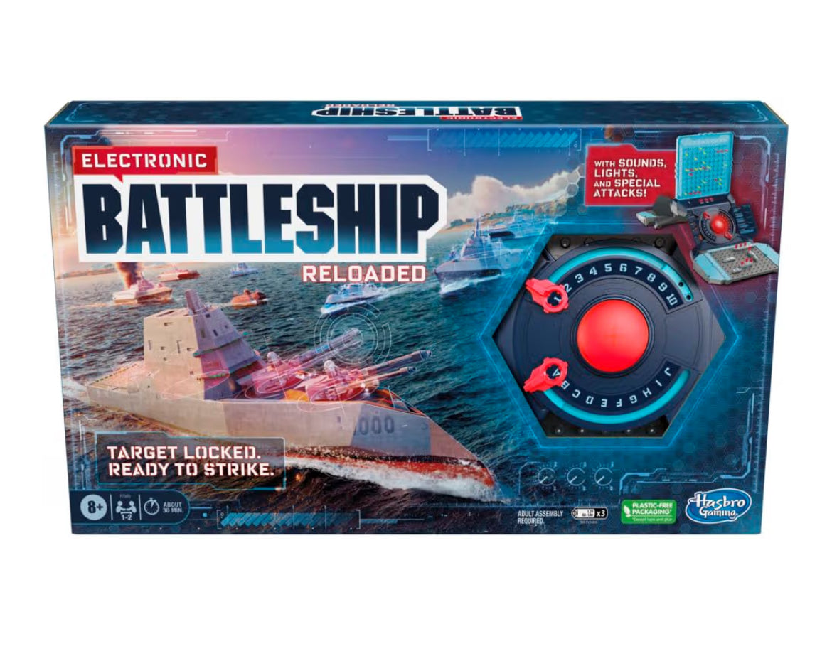 Hasbro Gaming Electronic Battleship Reloaded Board Game - Naval Combat Strategy Game with Sounds, Lights, Special Attacks