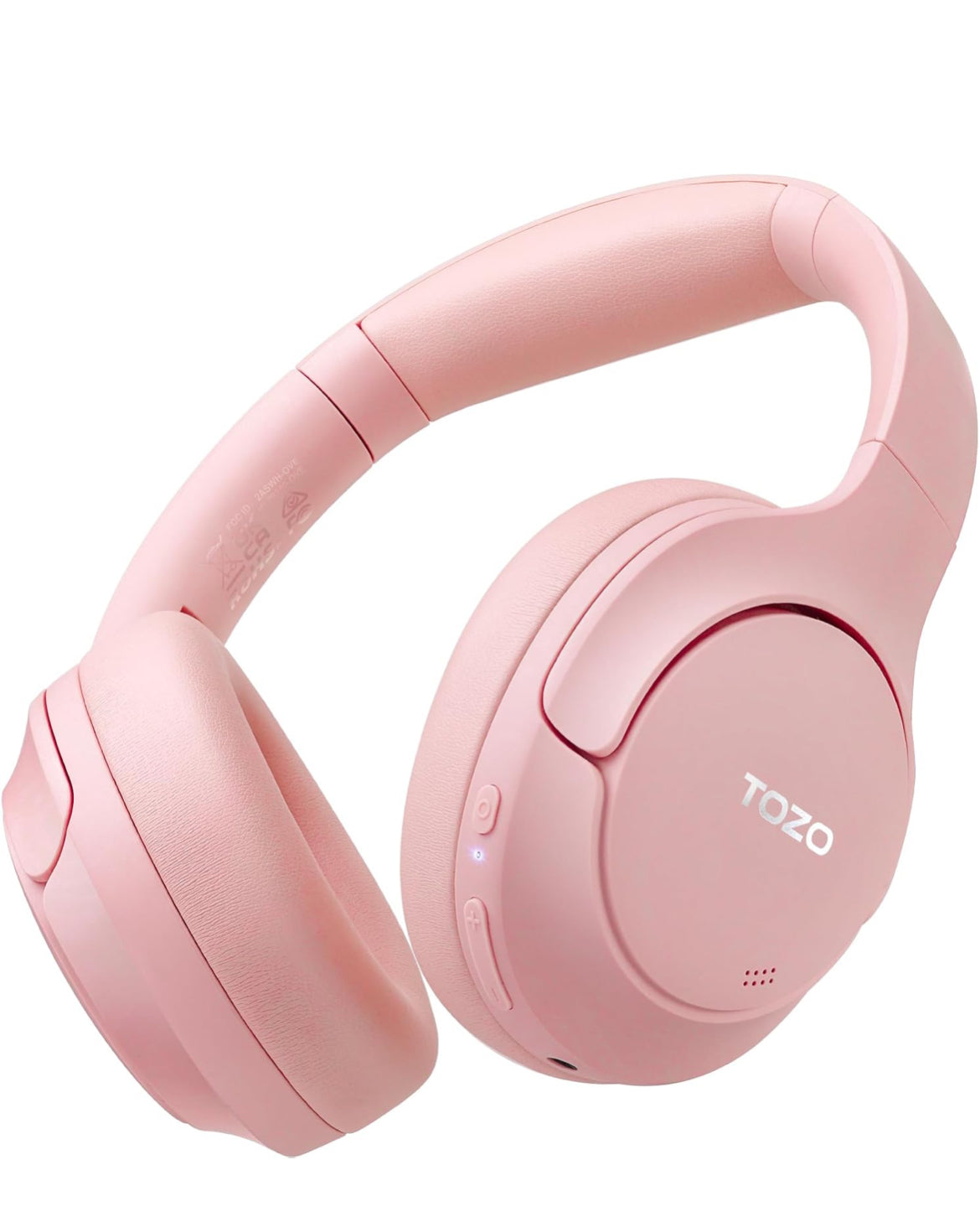 Hybrid Active Noise Cancelling Headphones, Wireless Over Ear Bluetooth, 40H Playtime, Hi-Res Audio Custom EQ, Comfort Fit Ear Cups (Pink)
