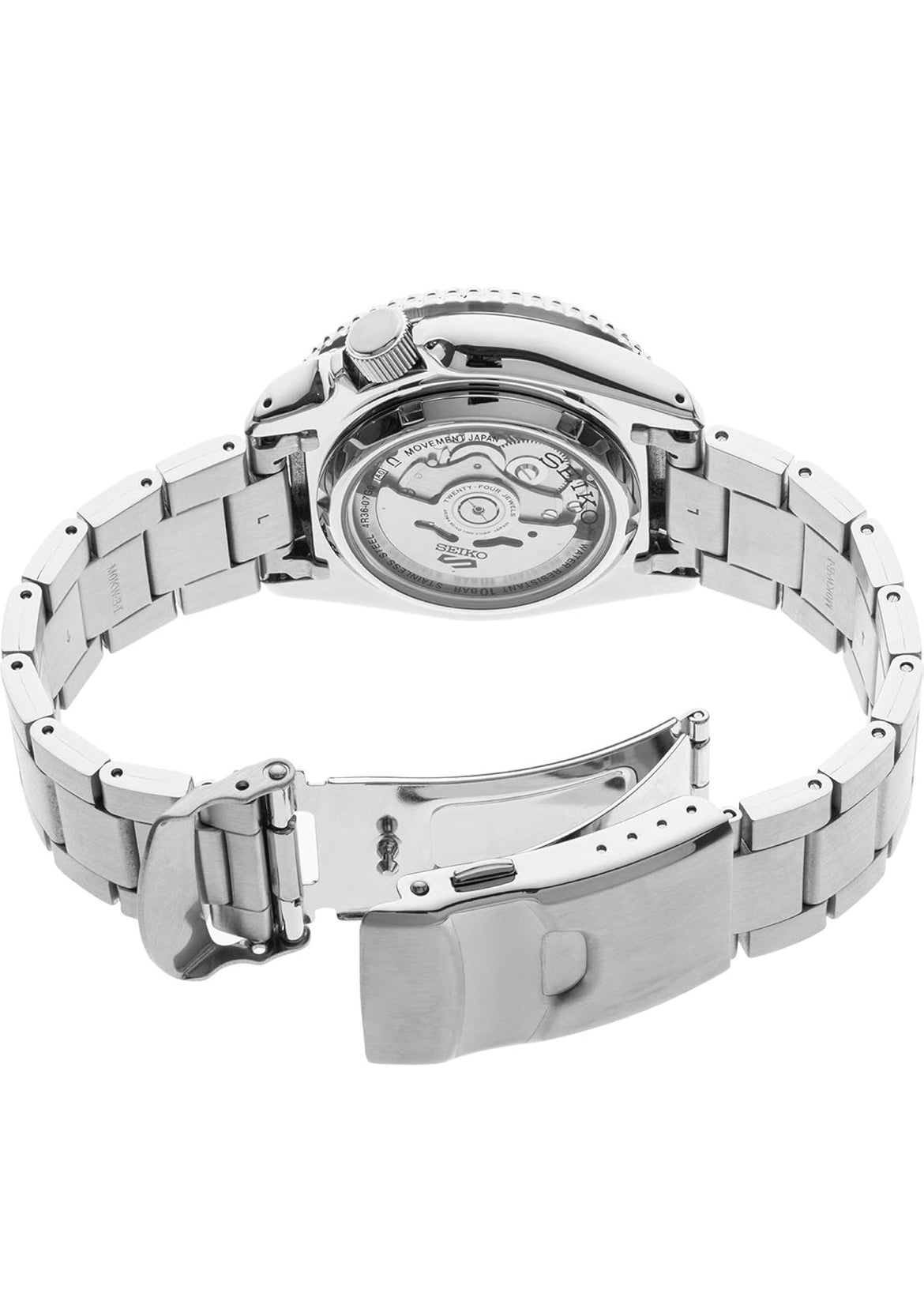 SEIKO Outomatiese Horlosie 5 Sport - Dag/Datum Kalender, LumiBrite Wysers en Merkers, en Roterende Ring, 100m Waterbestand - Groen